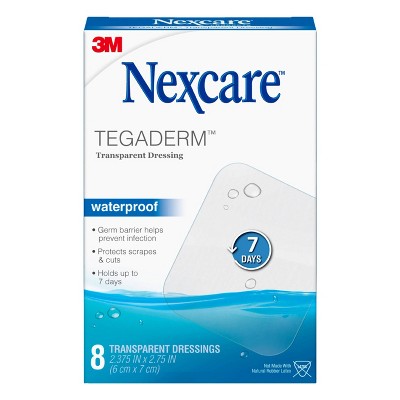 Nexcare Tegaderm Waterproof Transparent Dressing Bandage - 2-3/8 in x 2 3/4 in - 8ct.