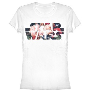Juniors Womens Star Wars Flower Logo T-Shirt - 1 of 3
