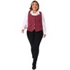 Agnes Orinda Women's Plus Size Sleeveless Jacquard Full Lining Elegant Suit Vests - 3 of 4
