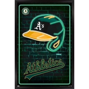 Trends International MLB Oakland Athletics - Neon Helmet 23 Framed Wall Poster Prints - 1 of 4