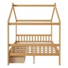 CAVINAS Twin Size Platform Bed Modern House-Shaped Pine Bed Frame with Roof, Headboard and Footboard for Bedroom - 3 of 4