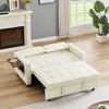 DOMETOUR Modern Velvet Loveseat Sofa Bed Convertible Sleeper for Living Room Bedroom with 2 Lumbar Pillows and Side Coffee Table - 2 of 4