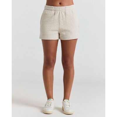 Samii Ryan | Smiley® Flourish Waffle Shorts, Tan, Large, 4