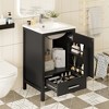 ACEPANO 20 in. W Modern Double-Door Bathroom Vanity with Ceramic Sink, Soft-Close Drawers & Doors-Black - 2 of 4
