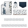 Sweet Jojo Designs 6p Boy, Girl, Unisex/Gender Neutral Crib Bedding + BreathableBaby Breathable Mesh Liner Pad Moon Bear Blue Gold and White - 2 of 4