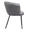 Dining Chair 30.9"H Gray – Faux Leather Upholstery with Black Steel Frame by Zuo Modern - 2 of 4
