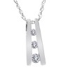 Pompeii3 1/10ct Diamond Three Stone Pendant 14K White Gold - 4 of 4