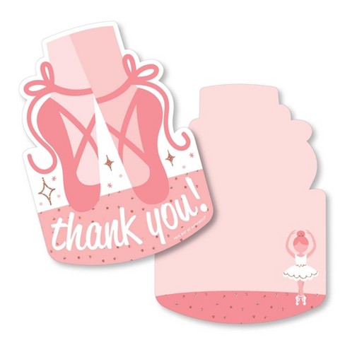 Big Dot of Happiness Tutu Cute Ballerina - Shaped Thank You Cards - Ballet  Birthday Party Baby Shower Thank You Note Cards with Envelopes - Set of 12