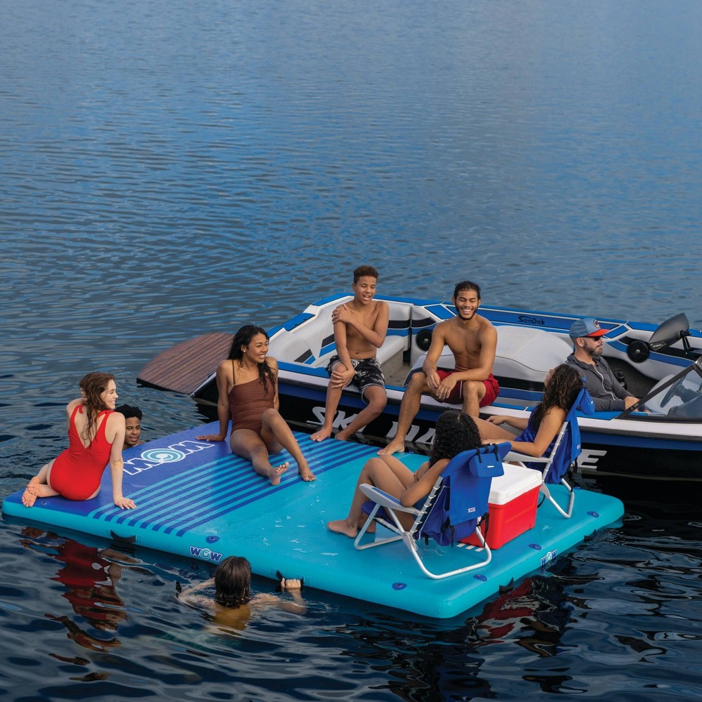WOW 10' x 8' Vacation Station Inflatable Dock Float - Blue