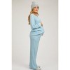 PinkBlush Light Blue Ribbed Soft Knit Long Sleeve Maternity Pajama Set - 2 of 4