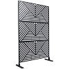 Okak Minimalism Patio Privacy Screen with Diagonal Stripe Design, Outdoor Privacy Panels with Stand, Patio Privacy Panels for Backyard - 4 of 4
