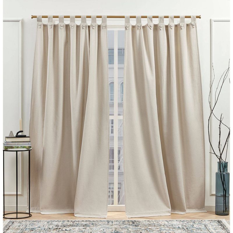 Set of 2 New York Peterson Light Filtering Tuxedo Tab Top Curtain - Nicole Miller, 1 of 8