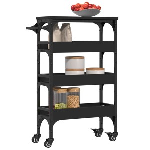 CLIHOME 4-Tier Rolling Kitchen Trolley 29.9" Engineered Wood With Lockable Wheels - 1 of 4