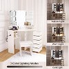 Farmhouse Vanity Desk with Mirror and Lights,Modern Makeup Vanity with Charging Station & 5 Rotating Jewelry Cabinet - 4 of 4