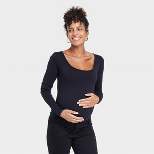 Long Sleeve Square Neck Maternity Bodysuit - Isabel Maternity by Ingrid & Isabel™ Black