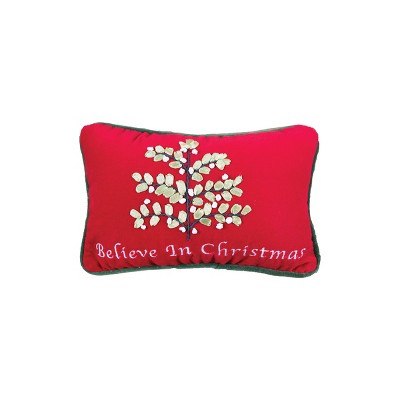 C&F Home 6" x 9" Believe in Christmas Embroidered Petite Throw Pillow