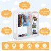 Infans Kids Dress up Storage Hanging Armoire Dresser Costume Closet w/ Mirror Shelves - 4 of 4