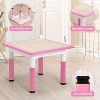 Modern Kids Table and 4 Chair Set,23.26" Height Adjustable Toddler Tables and 4 Chairs with Non-Slip Desk Legs&Organizer Graffiti Desktop - 4 of 4
