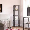 Serta 59.25" Overland Bookshelf Wood and Black Metal: Modern Etagere with 5 Fixed Shelves - 2 of 4