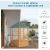 phiestina Bird Cage, Multi-Use Solid Roof Hexagonal Aviary, Natural Brown and Green, for Outdoor Use - 3 of 4