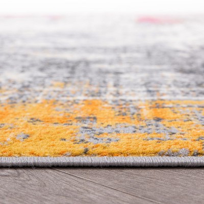 Modern Multi-Color Abstract Synthetic 8' x 10' Area Rug
