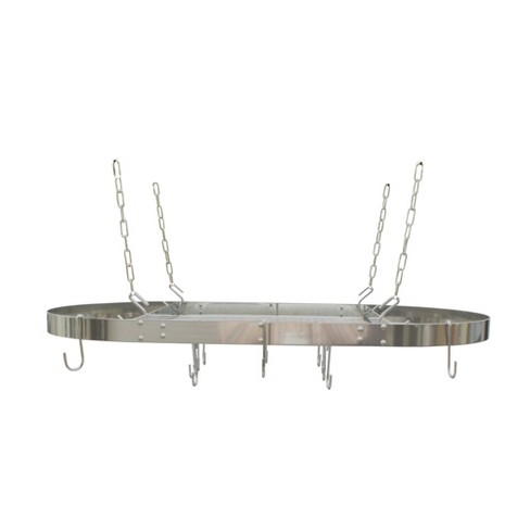 Range Kleen Stainless Steel Oval Hanging Pot Rack: Ceiling Kitchen Rack, Silver, 1.88" H, 34" D, 18.75" W, 9.15 lbs - image 1 of 3