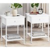 Nightstands Set of 2 - 15.7 x 15.7 x 21.7 Inches, End, Side Tables Shelf, Bedroom Steel Frame, Easy Assembly - 4 of 4