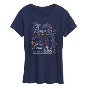 Women's - Disney - Love At First Bite Pizza In Paradise Short Sleeve Graphic T-Shirt - 1 of 4
