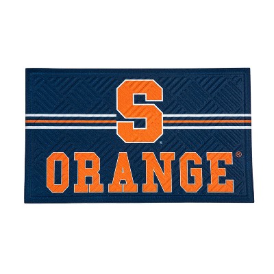 Evergreen NCAA Syracuse Orange Embossed Mat Cross Hatch Indoor and Outdoor Doormat