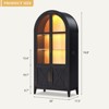 Fredees 74.8" Tall Arched Display Cabinet, 3-Tier Curio Cabinet with LED Lights & Motion Sensor, Suitable for Collectibles, Toys & Books - 2 of 4