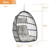 PAGED Outdoor Rattan Swing Chair with Water Resistant Cushion and UV Resistant Frame,Egg Chair for Patio,Porch,Garden - 3 of 4
