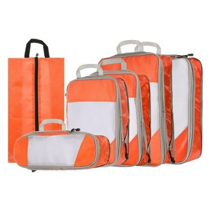 Unique Bargains Suitcases Compression Packing Cube Wear-resistant Travel Luggage Organizers Bag 6 Pcs - 1 of 3
