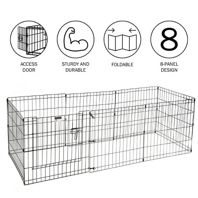 Puppy Playpen - Foldable Metal Exercise Enclosure with Eight 24-Inch Panels - Indoor/Outdoor Fence for Dogs, Cats, or Small Animals by PETMAKER