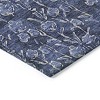 Navy Blue Denim Blue And Ivory Floral Washable Indoor Outdoor Area Rug - 4 of 4
