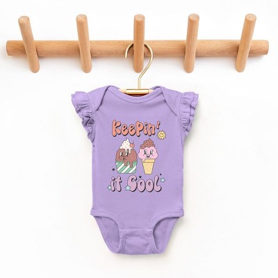 The Juniper Shop Keepin' It Cool Ice Cream Baby Flutter Sleeve Bodysuit