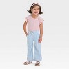 Toddler Girls' Wide Leg Pull-On Pants - Cat & Jack™ Blue - 3 of 3