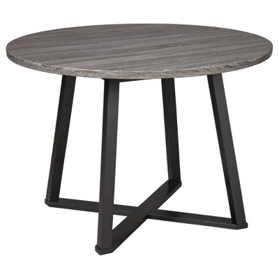 Centiar Round Dining Room Table Gray/Black - Signature Design by Ashley