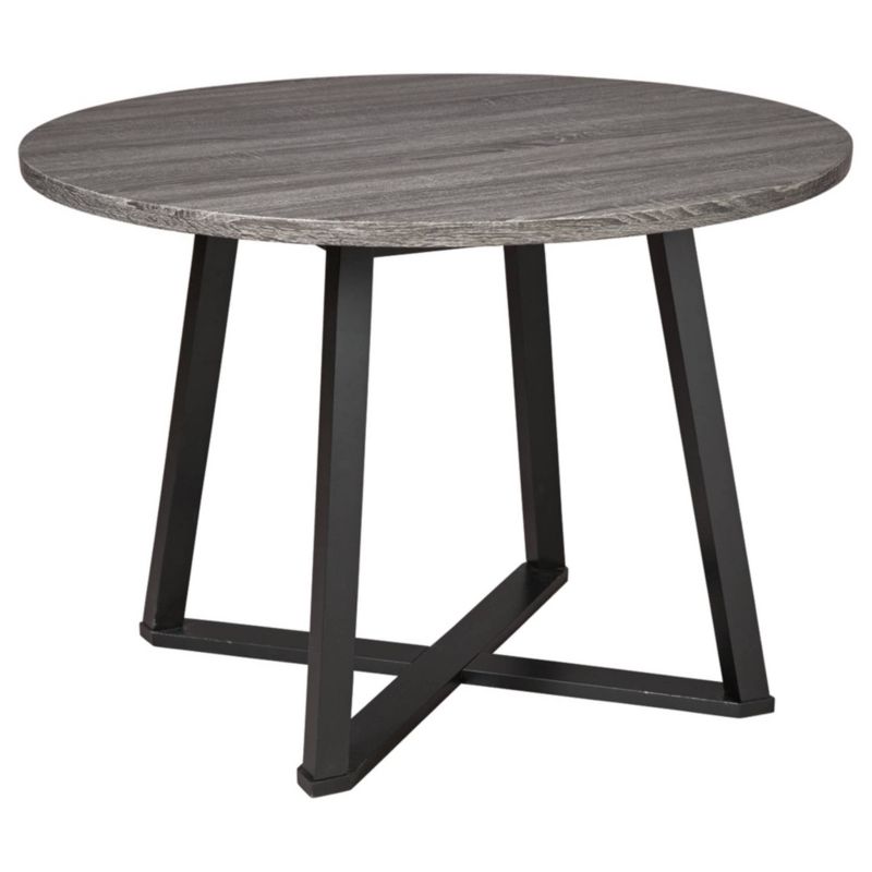 Centiar Round Dining Room Table Gray/Black - Signature Design by Ashley, 1 of 6