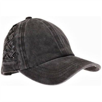 Women's Basket Woven Criss Cross Pony Cap - C.C BEANIE