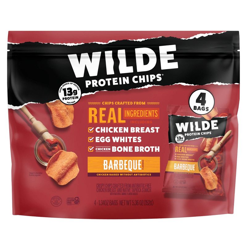 Wilde Brand Protein Chips - BBQ - 5.36oz/4ct, 1 of 9