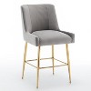 SEYNAR Modern Velvet 39'' H Metal Leg Counter or Bar Stools Set of 4 - 4 of 4