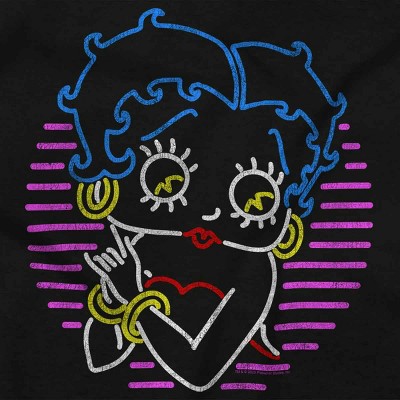 Betty Boop Colorful Neon Sign Cartoon Womens Graphic T Shirt Tees Brisco Brands