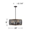 Franklin Iron Works Woodgrain Bronze Pendant Chandelier Lighting 20" Wide Modern Industrial Drum 5-Light Fixture for Dining Room Living House Home - 4 of 4