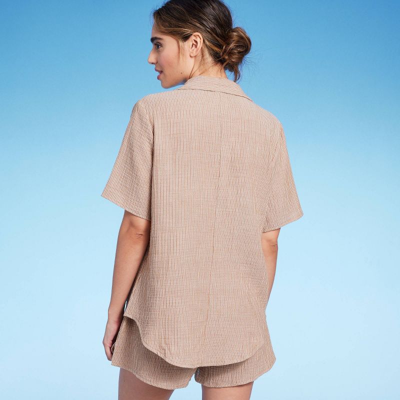 Women's Button-Up Short Sleeve Cover Up Shirt - Kona Sol™, 2 of 11