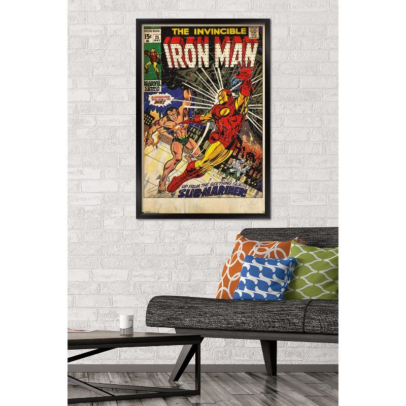 Trends International 24X36 Marvel Comics - Iron Man - Cover #25 Framed Wall Poster Prints, 2 of 7