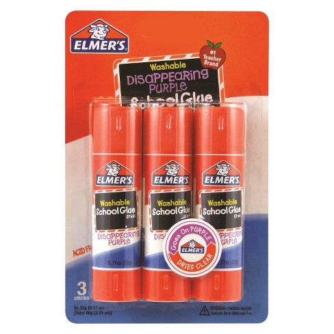 Elmer's® Washable Glue Sticks Disappearing Purple - 3ct ...