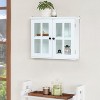 LuxenHome White MDF Wood Glass Pane Bathroom Wall Cabinet - 2 of 4