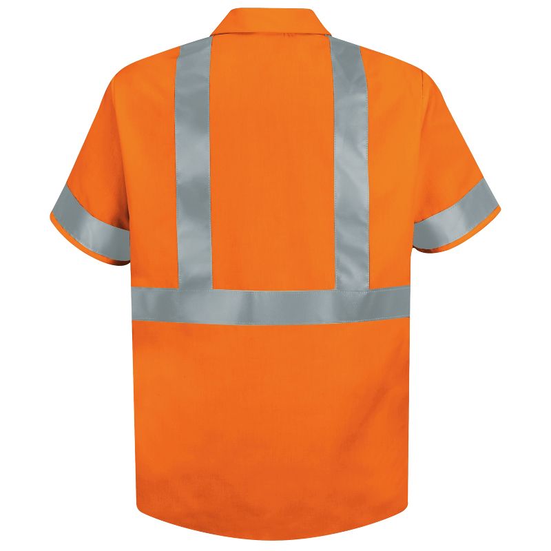 Red Kap Men's Hi-Visibility Orange Short Sleeve Work Shirt - Type R, Class 2, 2 of 3