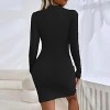 Womens Dress Square Neck Button Detail Bodycon Ribbed Knit Sweater Dress - 2 of 3