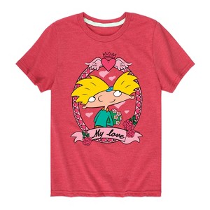 Boys' - Hey Arnold! - Valentine's My Love Short Sleeve Graphic T-Shirt - 1 of 4